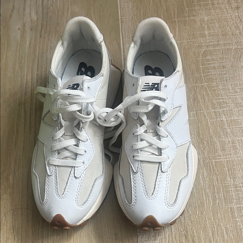 New Balance Cream and White Athletic Shoes